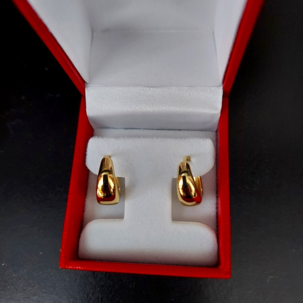 Elegant  14K Gold Filled Hoop Earrings Thick Gold Hoops Woman Hoggie Hoops